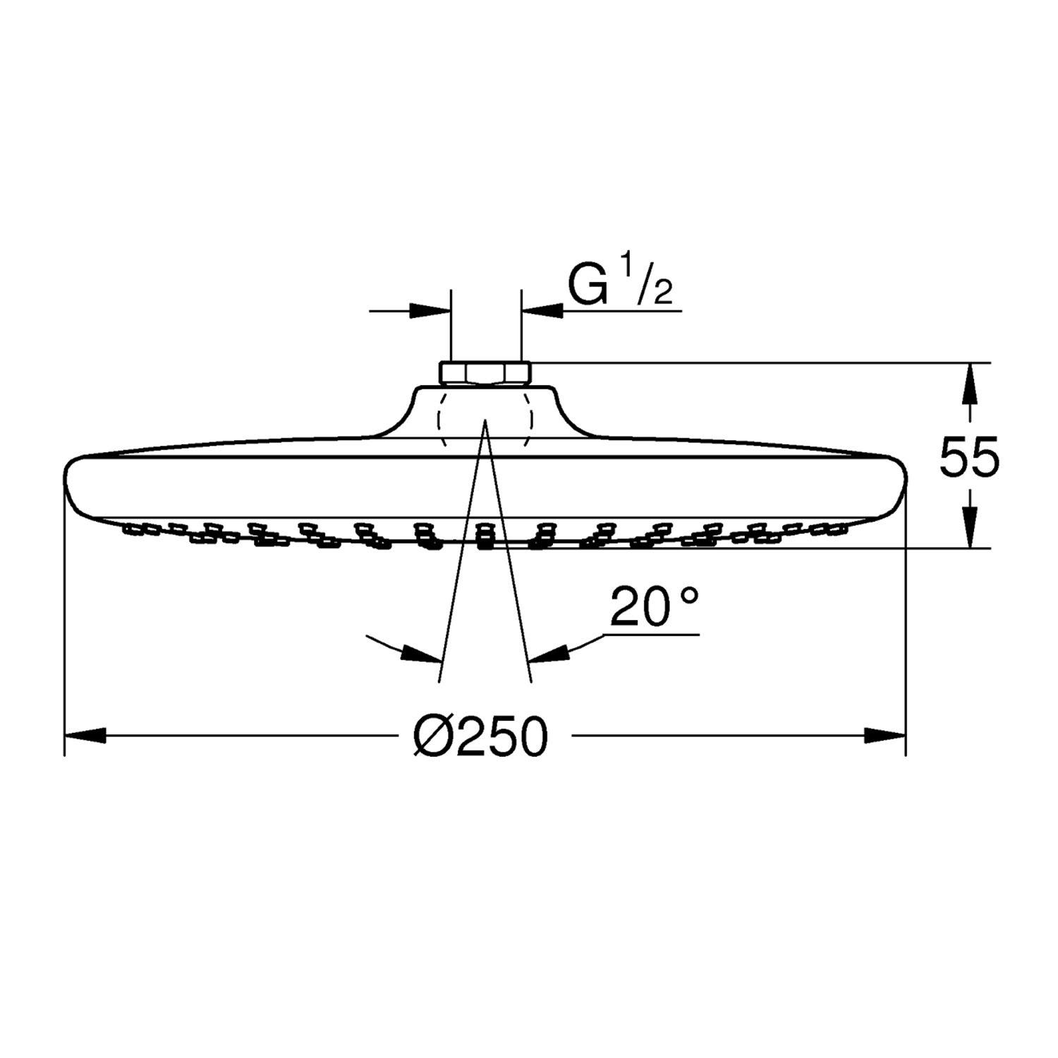 Лійка для верхнього душу Grohe Vitalio Start 26815000 250 мм Хром (149644) - фото 2