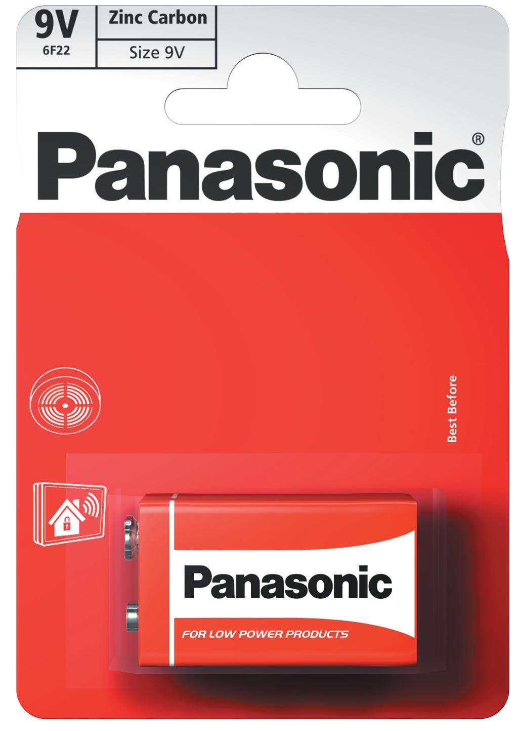 Батарейка солевая Panasonic Red Zinc 6F22RZ/1BP 6F22 крона блистер 1 шт. (1755)