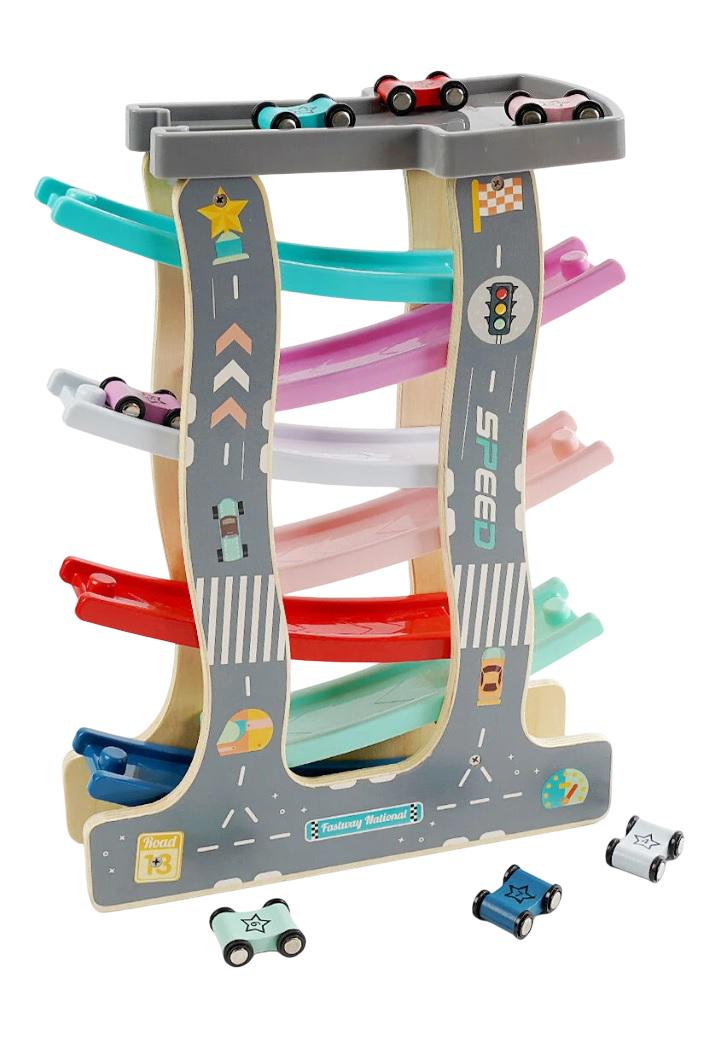 Трек ViVi Wood Toys деревянный/7 машинок Multicolor (160091)