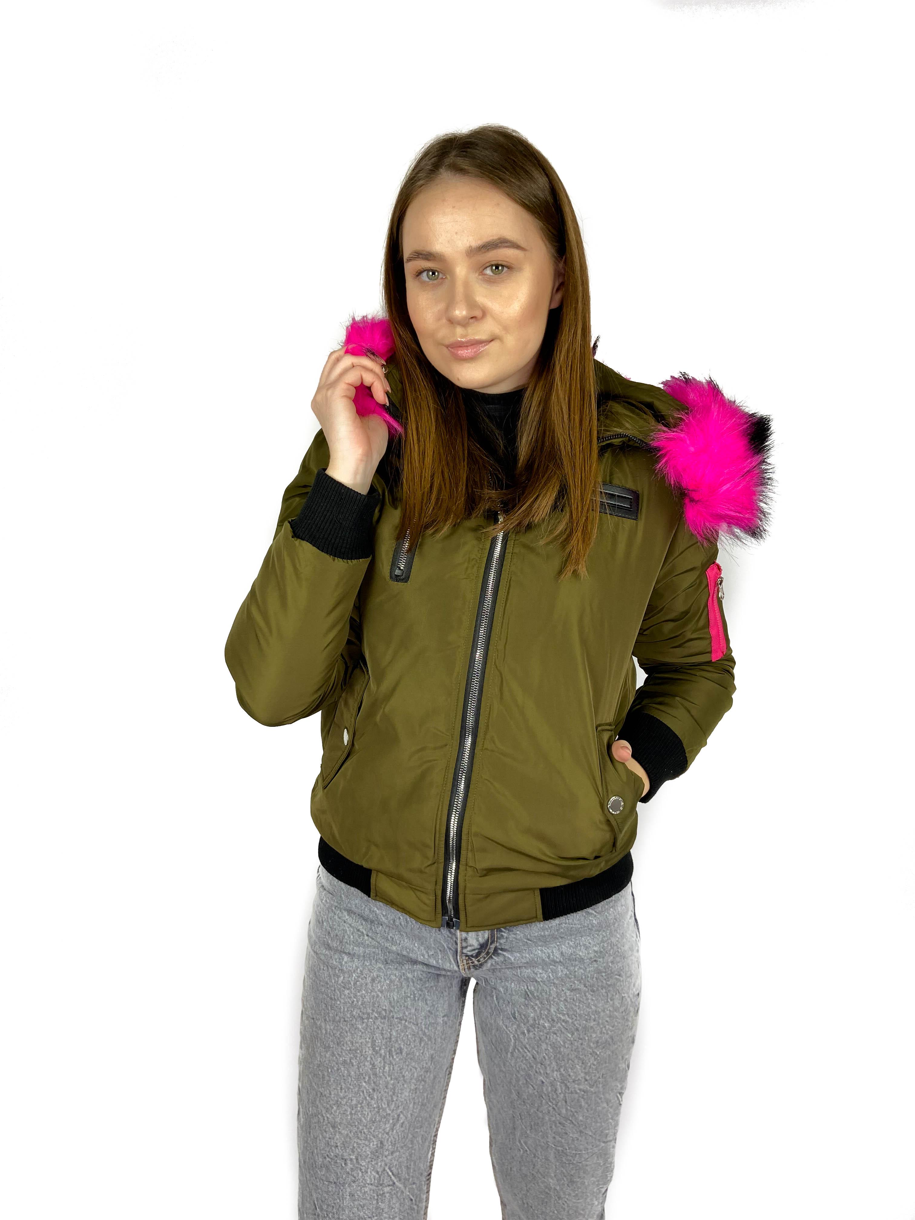 Куртка на меху женская HONGLAJIAO M Хаки (YA228)