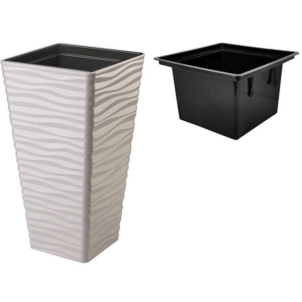 Горшок для цветов Sahara slim kwadro-35 Серый (3960-055) - фото 2 Горшок для цветов Sahara slim kwadro-35 Серый (3960-055) - фото 2