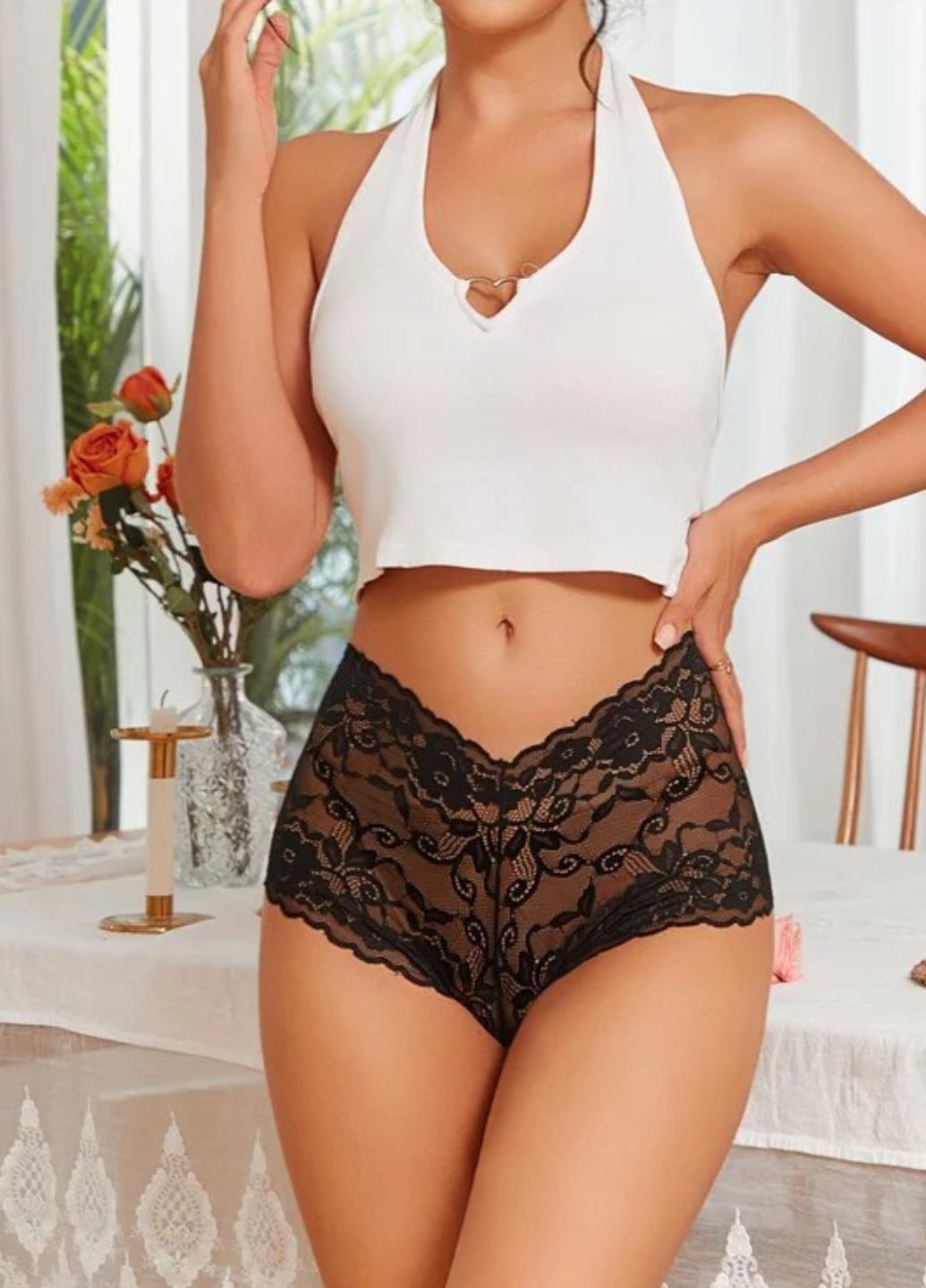 Трусики шортики женские кружевные Perfect Flowers XL Черный (1985-48-02) - фото 8