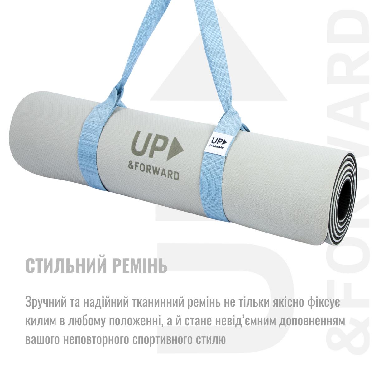 Коврик для фитнеса UP & FORWARD TPE 183x61x0,6 см Eucalipt - фото 7