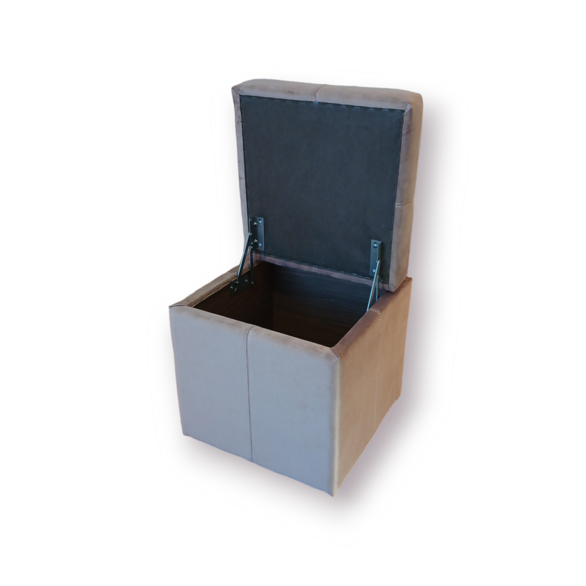 Пуф Модерн з нішею велюр медіна 40х40х43 см Коричнево-сірий (23637200) - фото 3 Пуф Модерн з нішею велюр медіна 40х40х43 см Коричнево-сірий (23637200) - фото 3