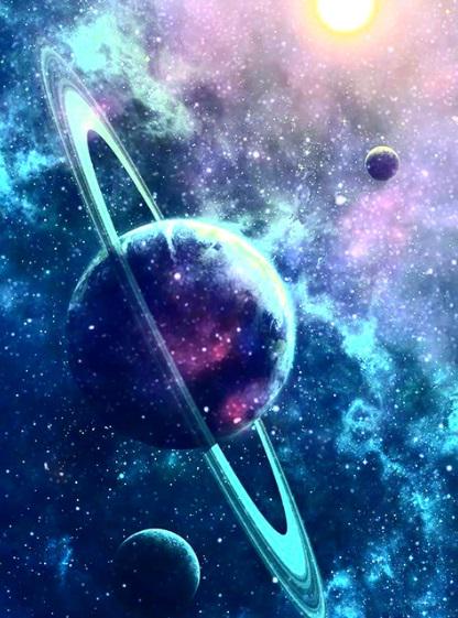 Алмазна мозаїка MY-Art на підрамнику Космос та планети зі стразами АБ (TNG1605)