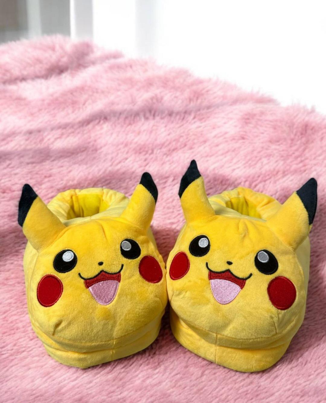 Тапочки домашние плюшевые Пикачу р. 32-39 Желтый