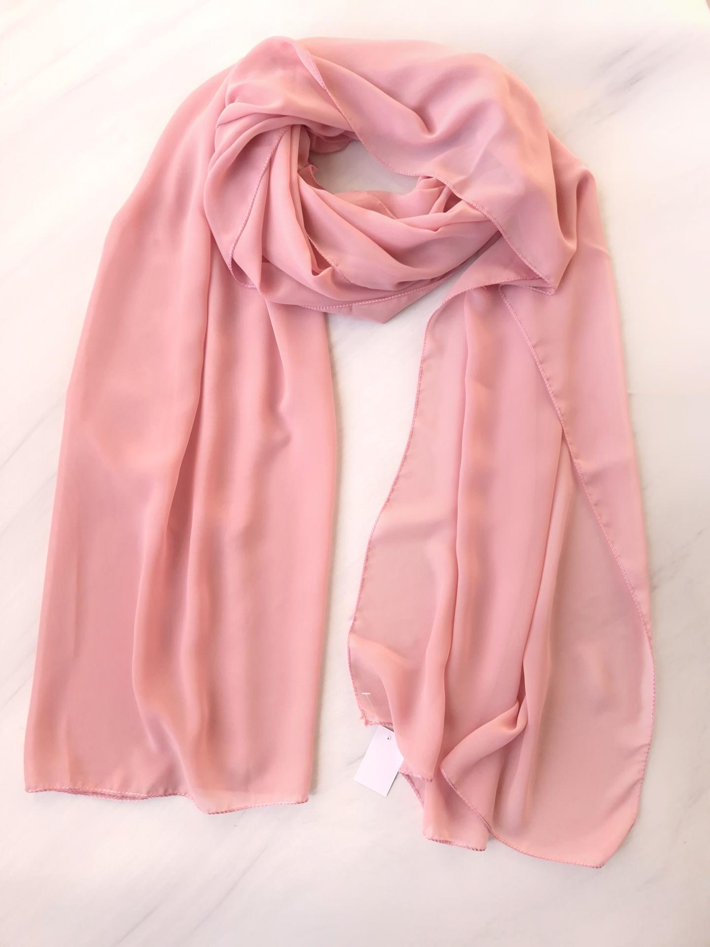 Шарф жіночий однотонний довгий літо-весна-осінь 296х67 см Рожевий (15605)