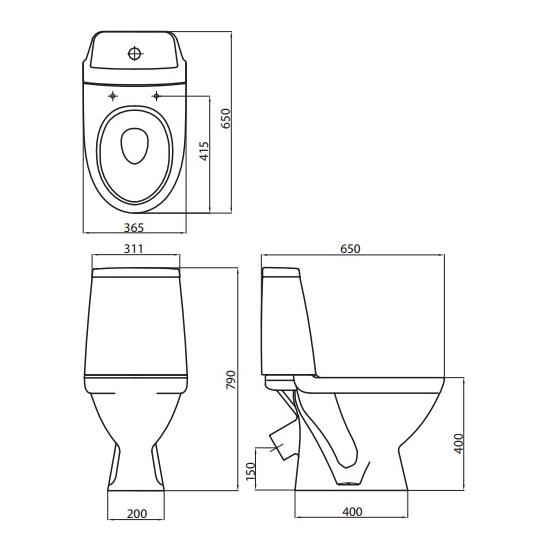 Унітаз-компакт підлоговий Kolo MODO L39003000 із сидінням з мікроліфтом (68285) - фото 2