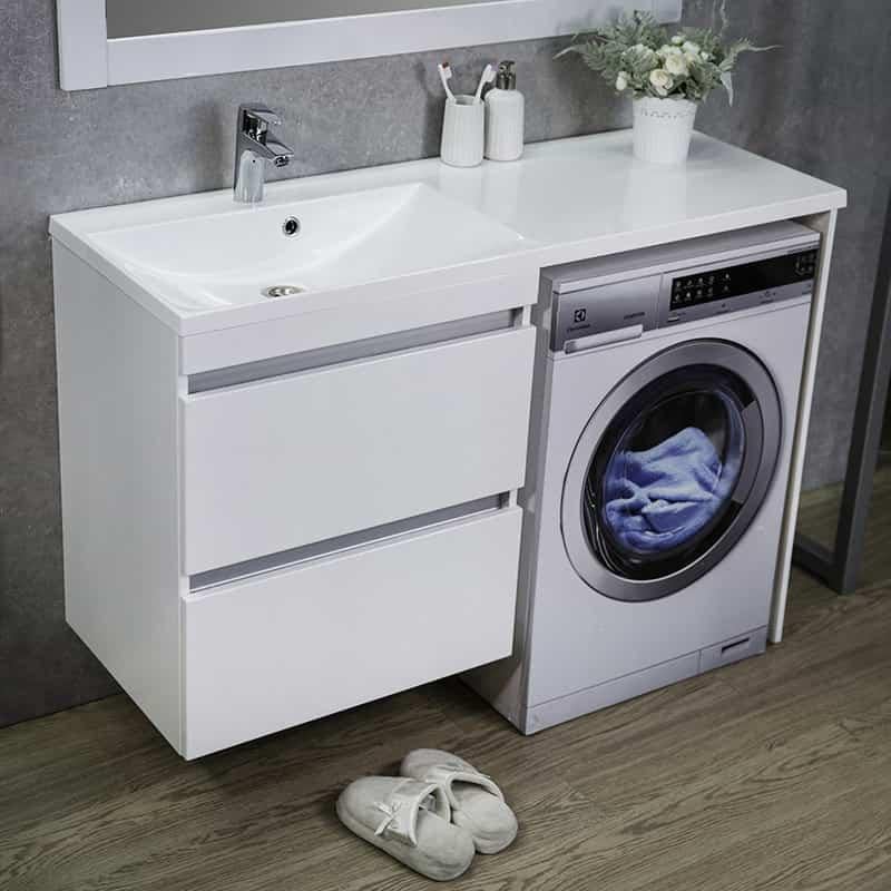 Тумба Fancy Marble Jamaica с умывальником Amelia 124,5x86x47 см Белый (54735)