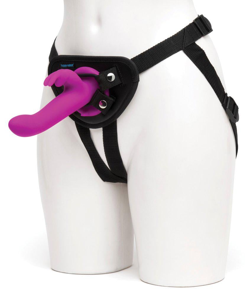 Страпон-кролик з вібрацією та трусиками Happy Rabbit Rechargeable Vibrating Strap-On Harness Set (FS74312)