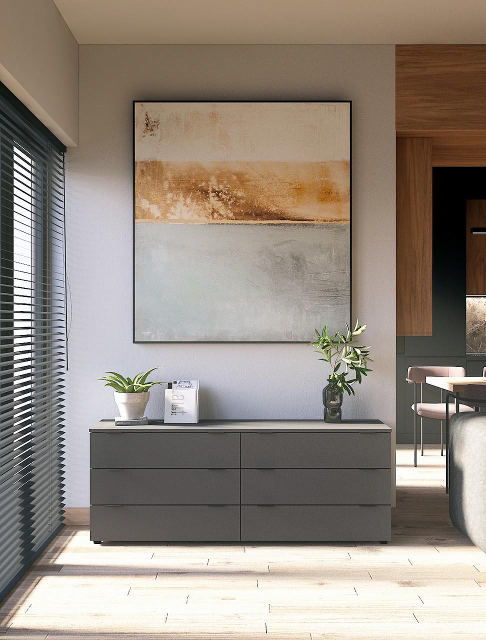 Комод Doros Рон 9 DRS-011778 6 ящиков 160х38х62 см Графит (41516176) - фото 2