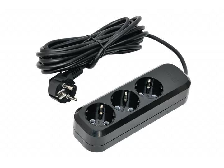 Удлинитель сетевой Luxel 3 гнезда с заземляющим контактом 5 м Черный (7535)