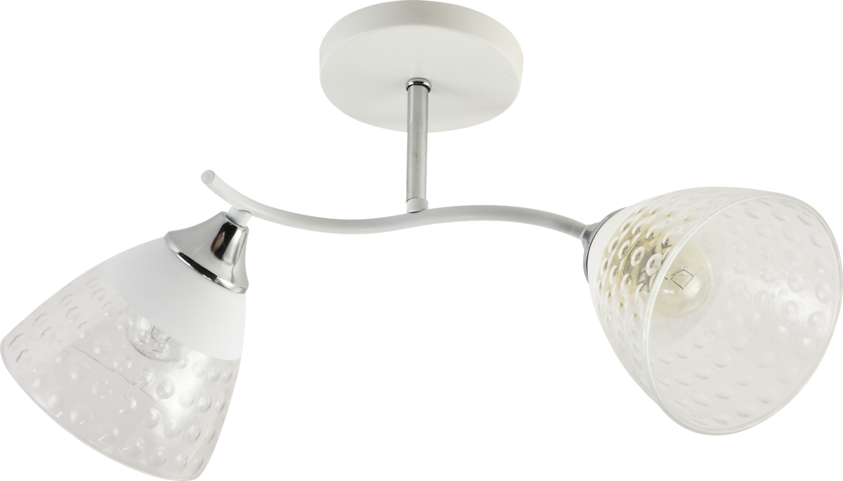 Люстра потолочная Light House SRS-20709/2 плафон белый с прозрачным Белый/Хром