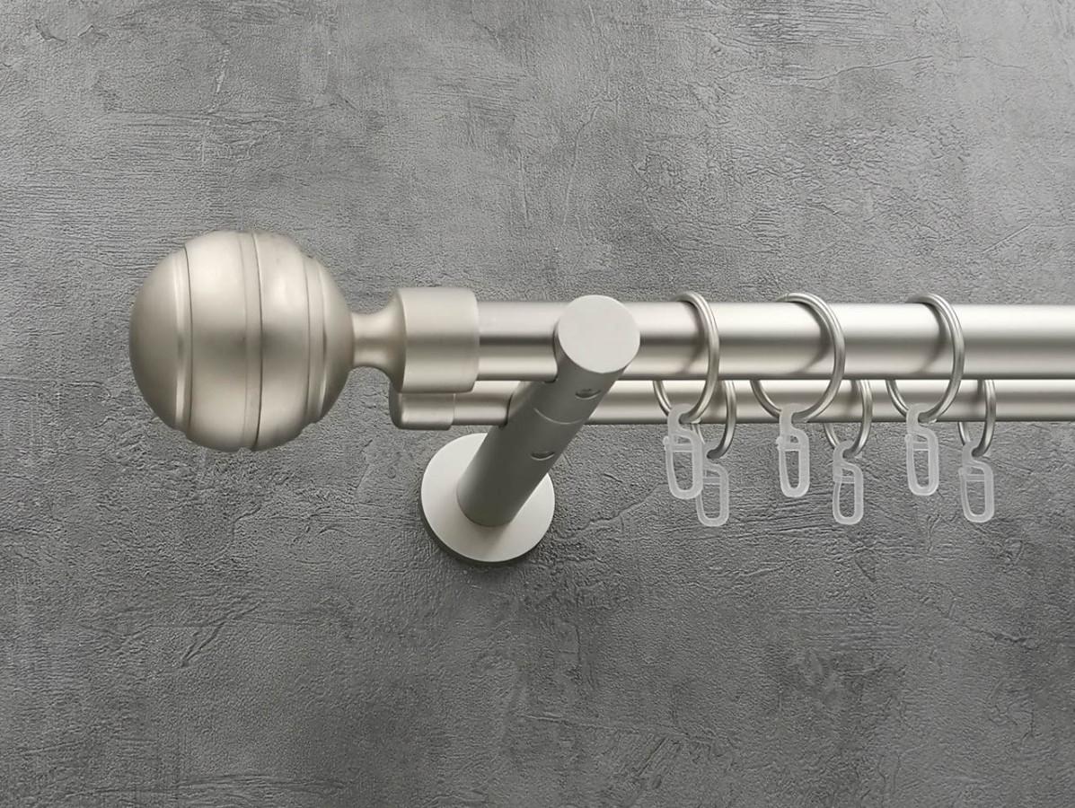 Карниз Quadrum EM235 гладка штанга подвійний універсальний 25/19 мм 240 см Сатин (272287591)