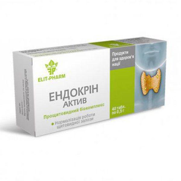 Комплекс для профілактики щитовидної залози Elit-Pharm Ендокрін актив 40 табл. (000025320)