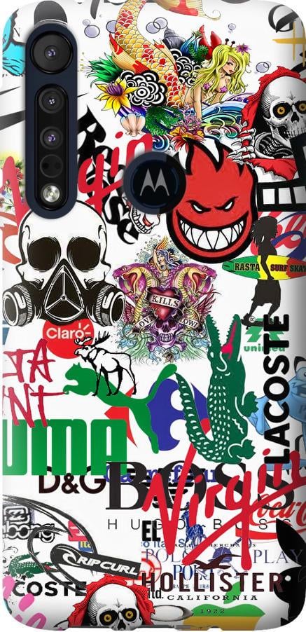 Чехол на Motorola One Macro Many different logos (4022u-1812-42517)