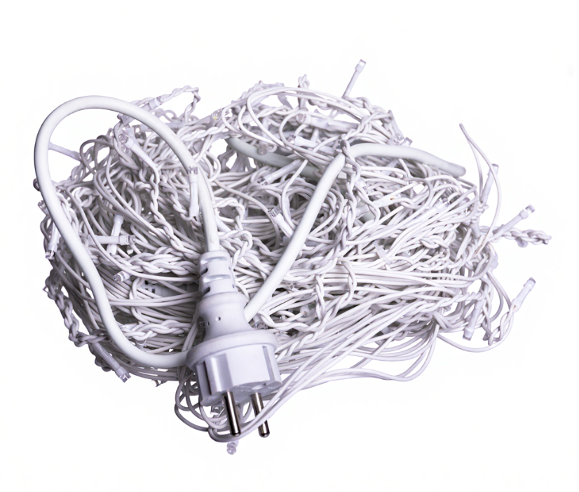 Гирлянда декоративная бахрома уличная 335 LED 20 м от сети белая нить Белый - фото 3