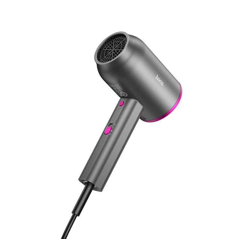 Фен для волос Hoco Hot and cold air hair dryer HP13 1600 Вт Серый/Розовый - фото 4 Фен для волос Hoco Hot and cold air hair dryer HP13 1600 Вт Серый/Розовый - фото 4