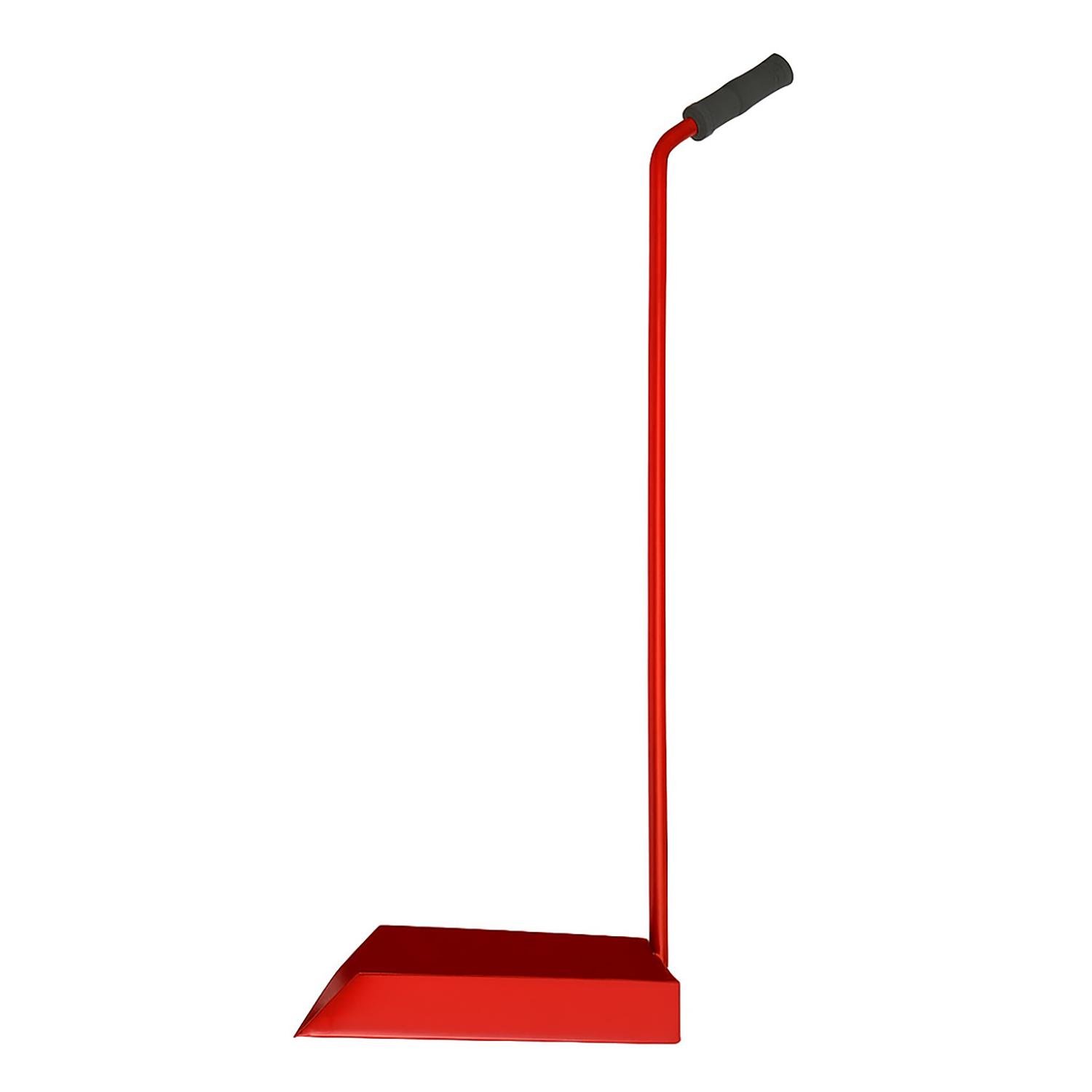 Совок для сміття металевий з ручкою 75 см та бортиком 4 см Червоний (87446) - фото 2