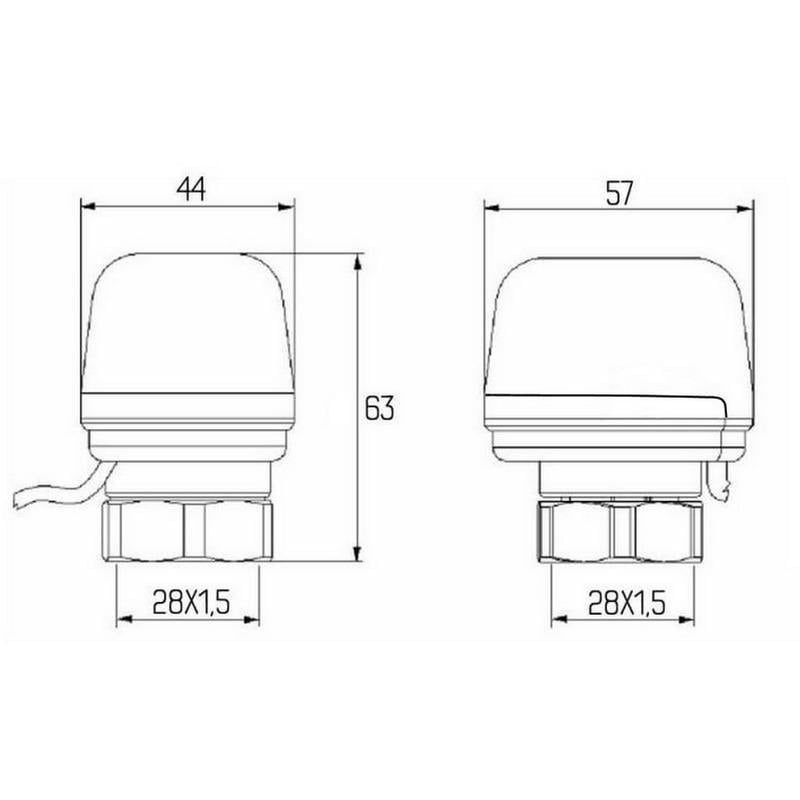 Сервопривод для теплого пола ICMA 82983NC53 М28х1,5 мм 220/230 В (78837) - фото 2 Сервопривод для теплого пола ICMA 82983NC53 М28х1,5 мм 220/230 В (78837) - фото 2