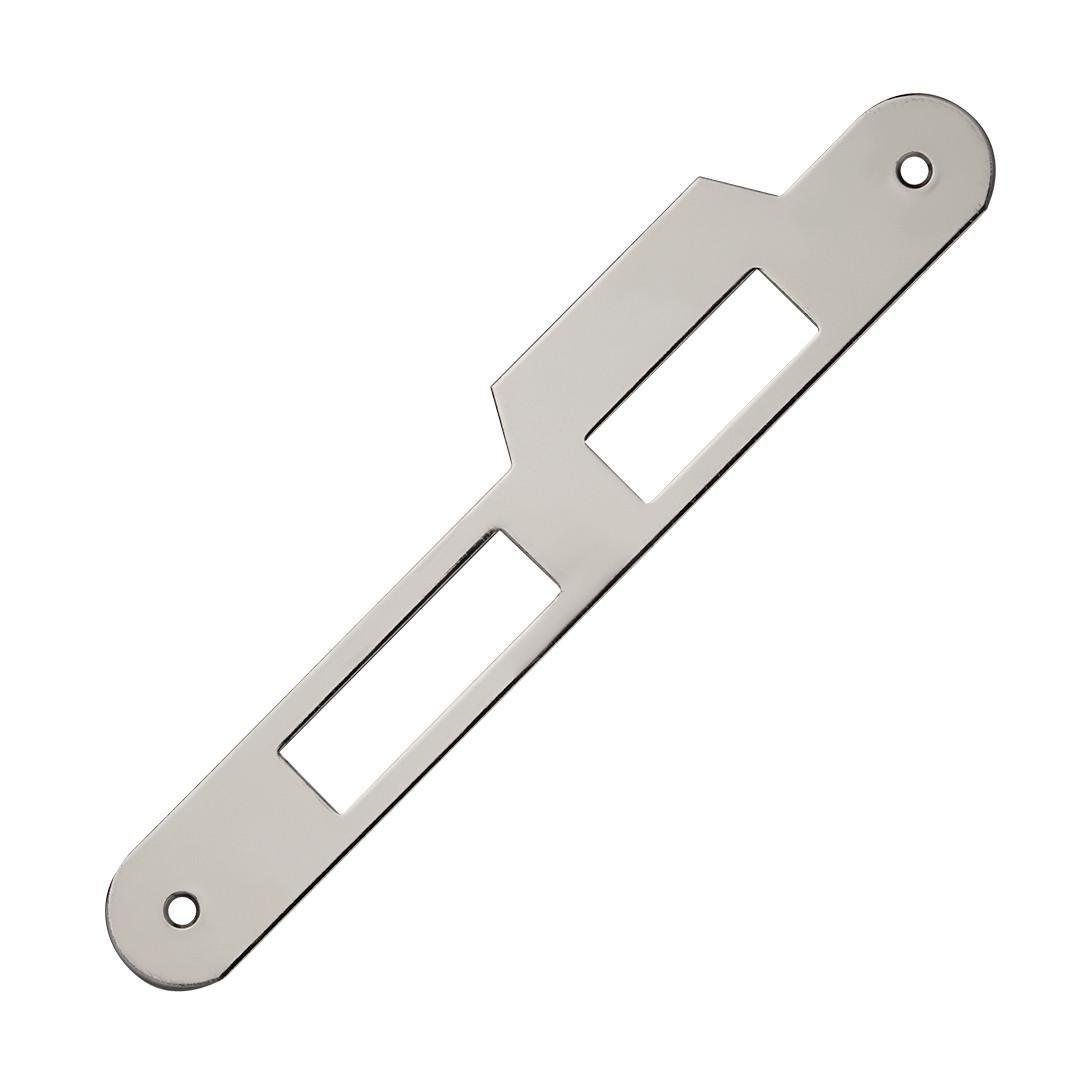 Ответная планка для замка AGB CENTRO PZ двойная с отбойником Никель (B01000.05.06) - фото 1 Ответная планка для замка AGB CENTRO PZ двойная с отбойником Никель (B01000.05.06) - фото 1