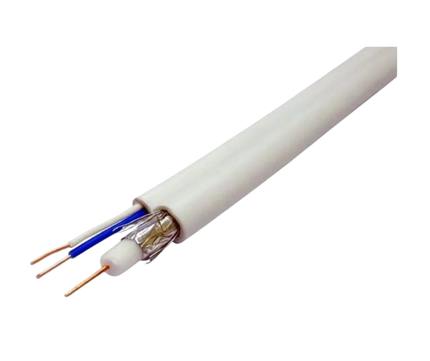 Кабель коаксиальный Ritar W100-RG59 + 2x0,5 мм2 0,81 мм/CU 64x0,12 м CCA с питанием бухта 100 м