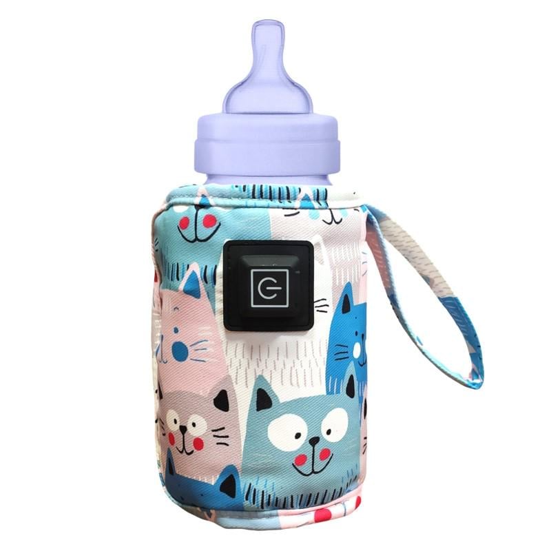 Подогреватель портативный Котик для детских бутылочек со смесями с USB выходом 28х13 см