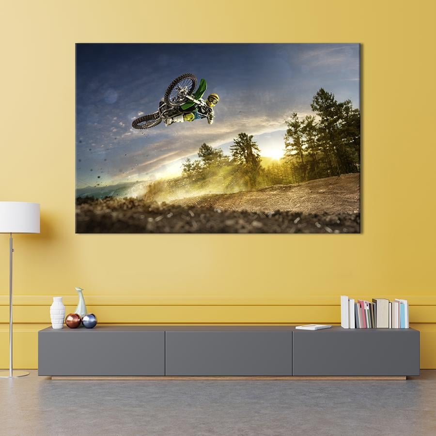 Настінний декор картина на холсті для інтер’єру Мотоциклетний спорт 51x34 см (482-1)