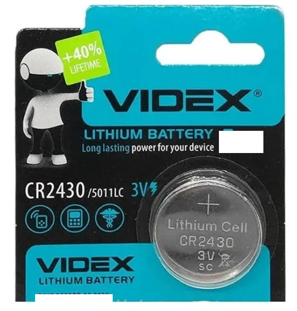 Батарейка литиевая Videx CR2430 1 шт. (25)