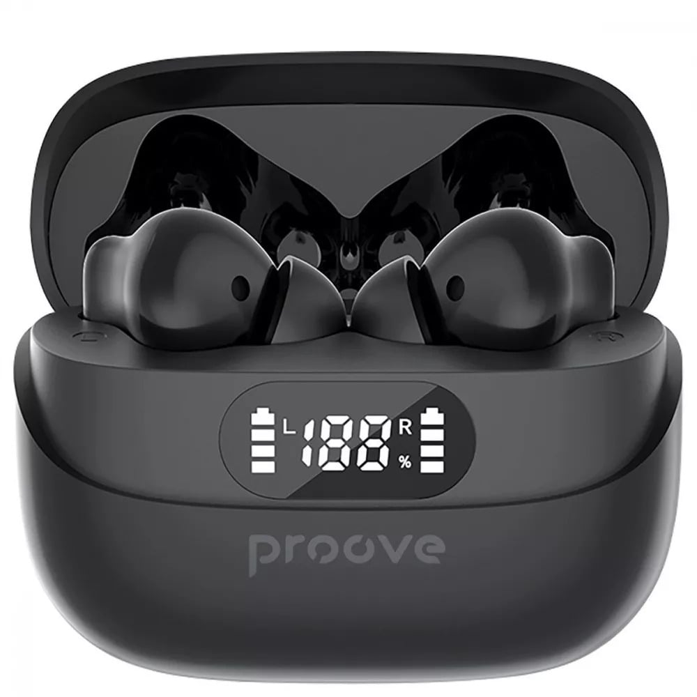 Навушники бездротові Proove Digital Pro TWS with ANC кейс з дисплеєм Чорний (27316533) - фото 3