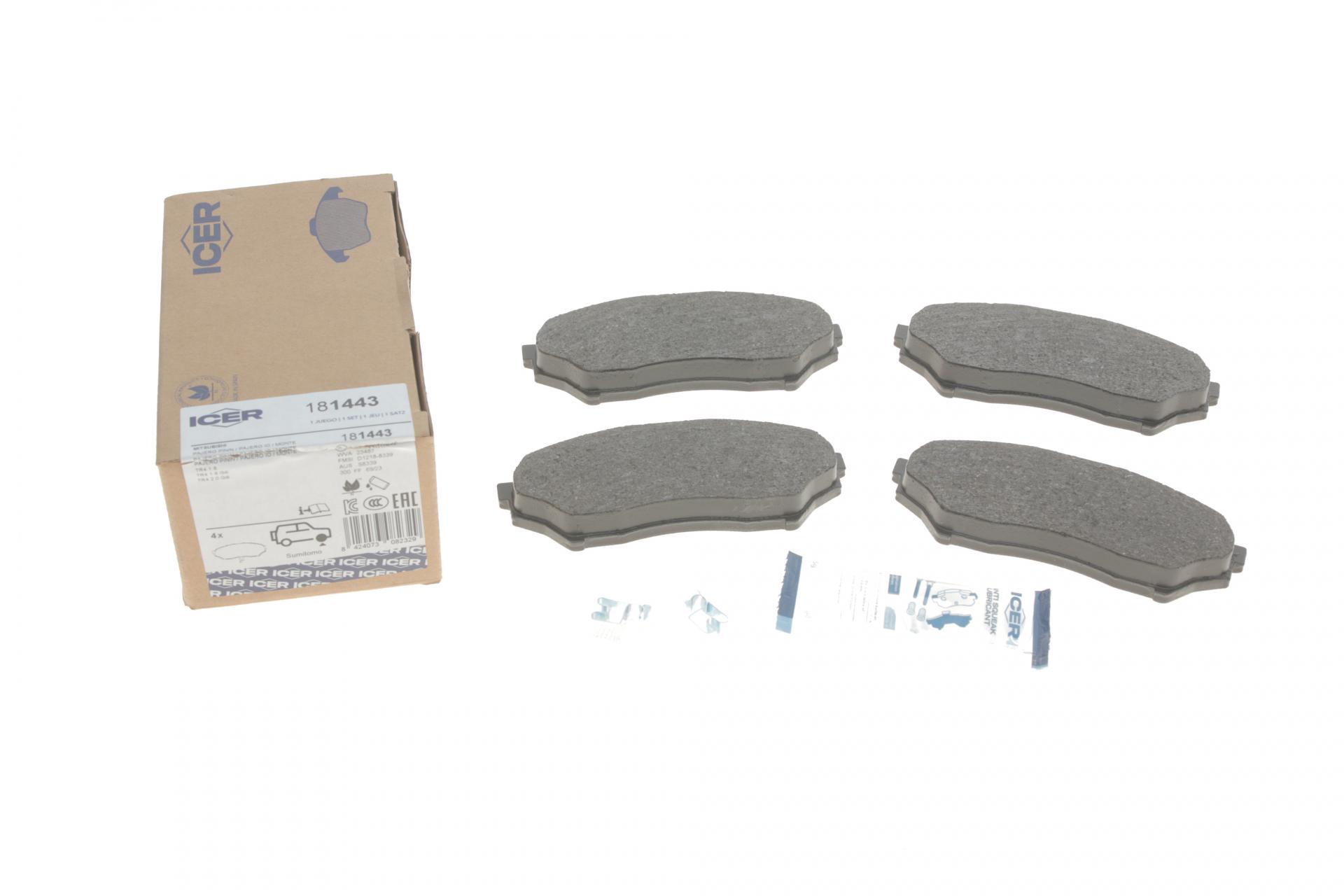 Колодки тормозные передние ICER для Mitsubishi Pajero Pinin 99-07 (181443) Колодки тормозные передние ICER для Mitsubishi Pajero Pinin 99-07 (181443)