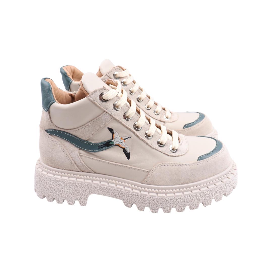 Ботинки женские Aquamarin из кожи р. 40 Бежевый (2192-22DHC)