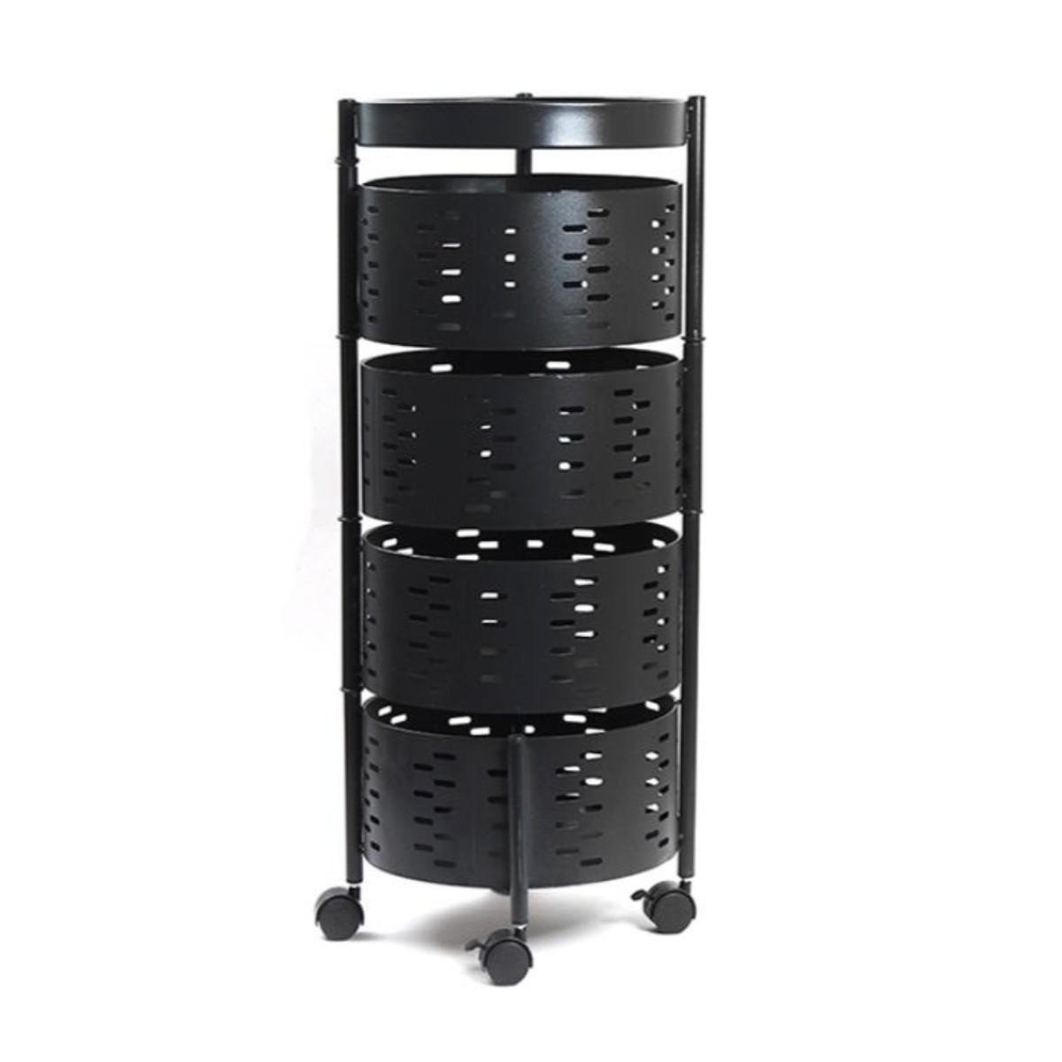 Этажерка на колесах Modern Home Sphere 4 яруса 33х81 см Черный (R100102-BL)