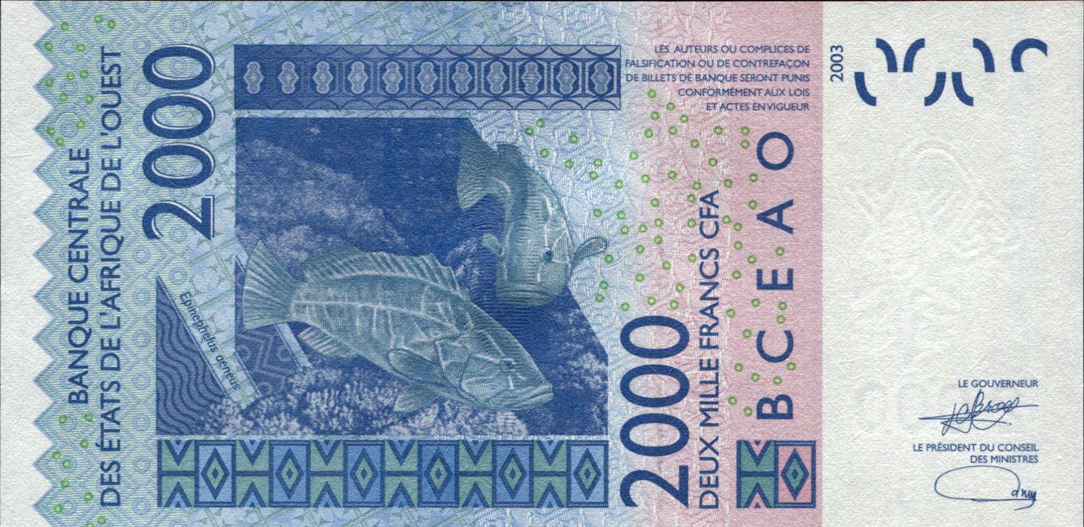Коллекционная банкнота Кот-д'Ивуар CFA 2000 франков 2023 aUNC (P116A) Коллекционная банкнота Кот-д'Ивуар CFA 2000 франков 2023 aUNC (P116A)