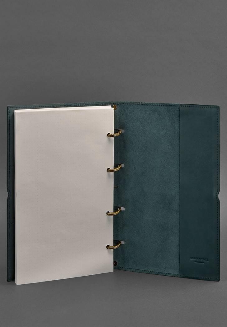 Блокнот шкіряний Софт-бук 9.0 Краст А4 на кільцях в м'якій обкладинці Зелений (A-027500) - фото 3 Блокнот шкіряний Софт-бук 9.0 Краст А4 на кільцях в м'якій обкладинці Зелений (A-027500) - фото 3