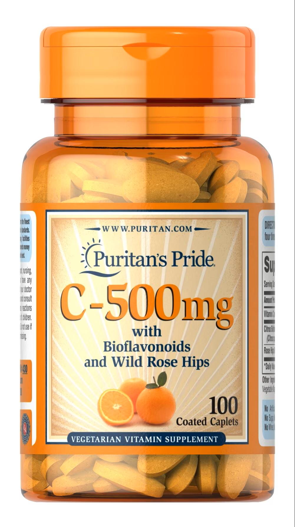 Витамин С Puritan's Pride Vitamin C 500 mg with Citrus Bioflavonoids and Rose Hips 100 капс.