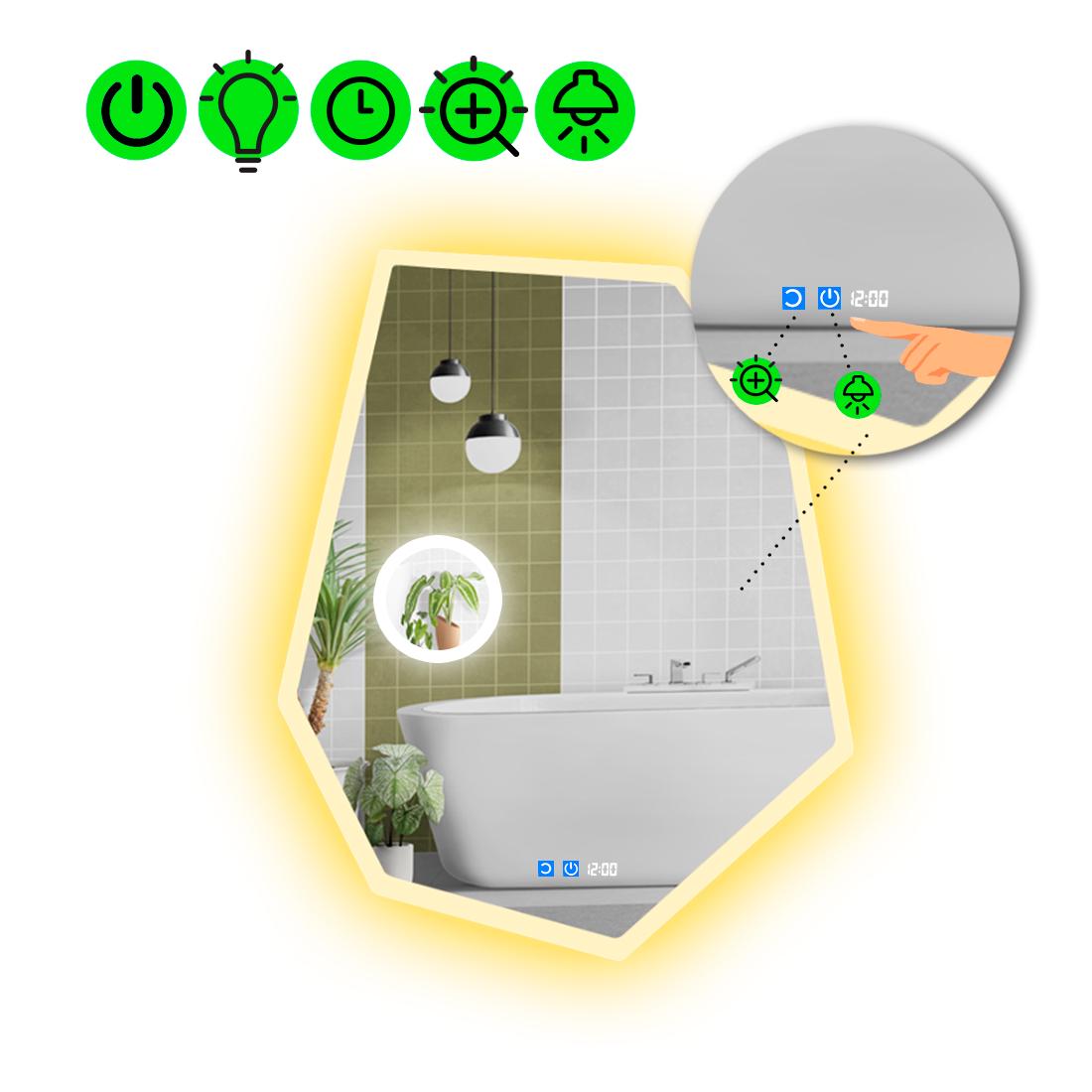 Зеркало с LED подсветкой Montagna 3 с двумя сенсорами 60x45 см (8738174) Зеркало с LED подсветкой Montagna 3 с двумя сенсорами 60x45 см (8738174)