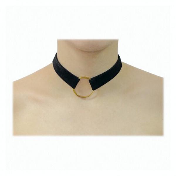 Декор для Хэлоуина Seta Чокер бархатный с металлическим кругом (17-460BLK)