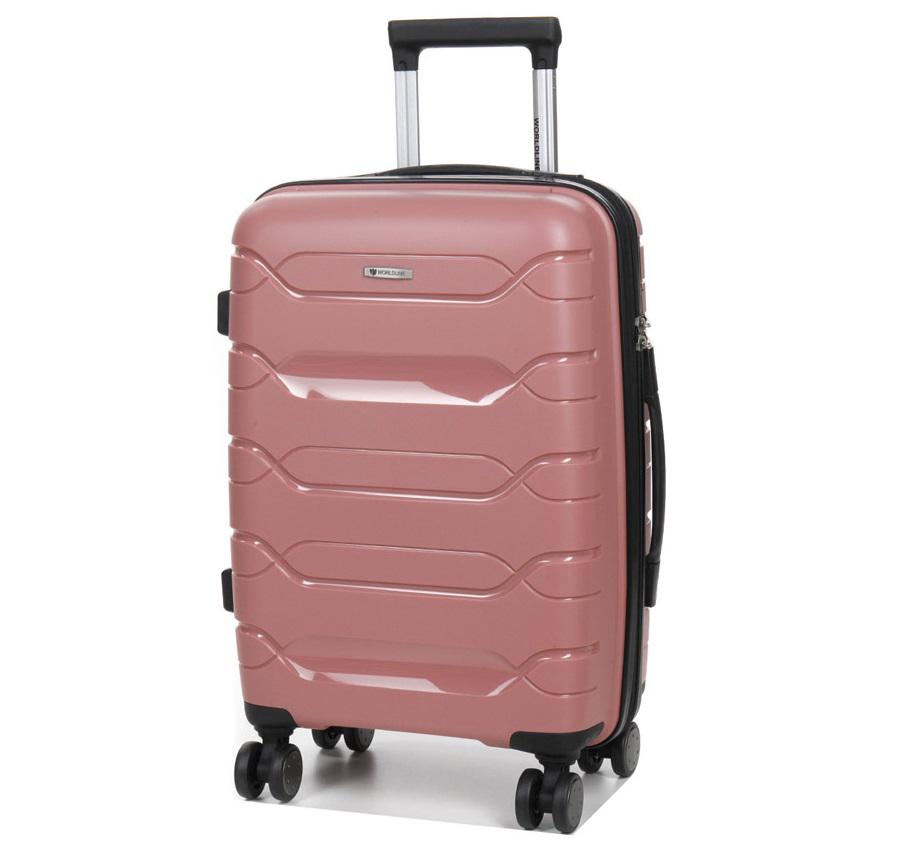 Чемодан маленький AIRTEX Worldline 282 S 46 л 54х36х23 см Розовый/Золотой