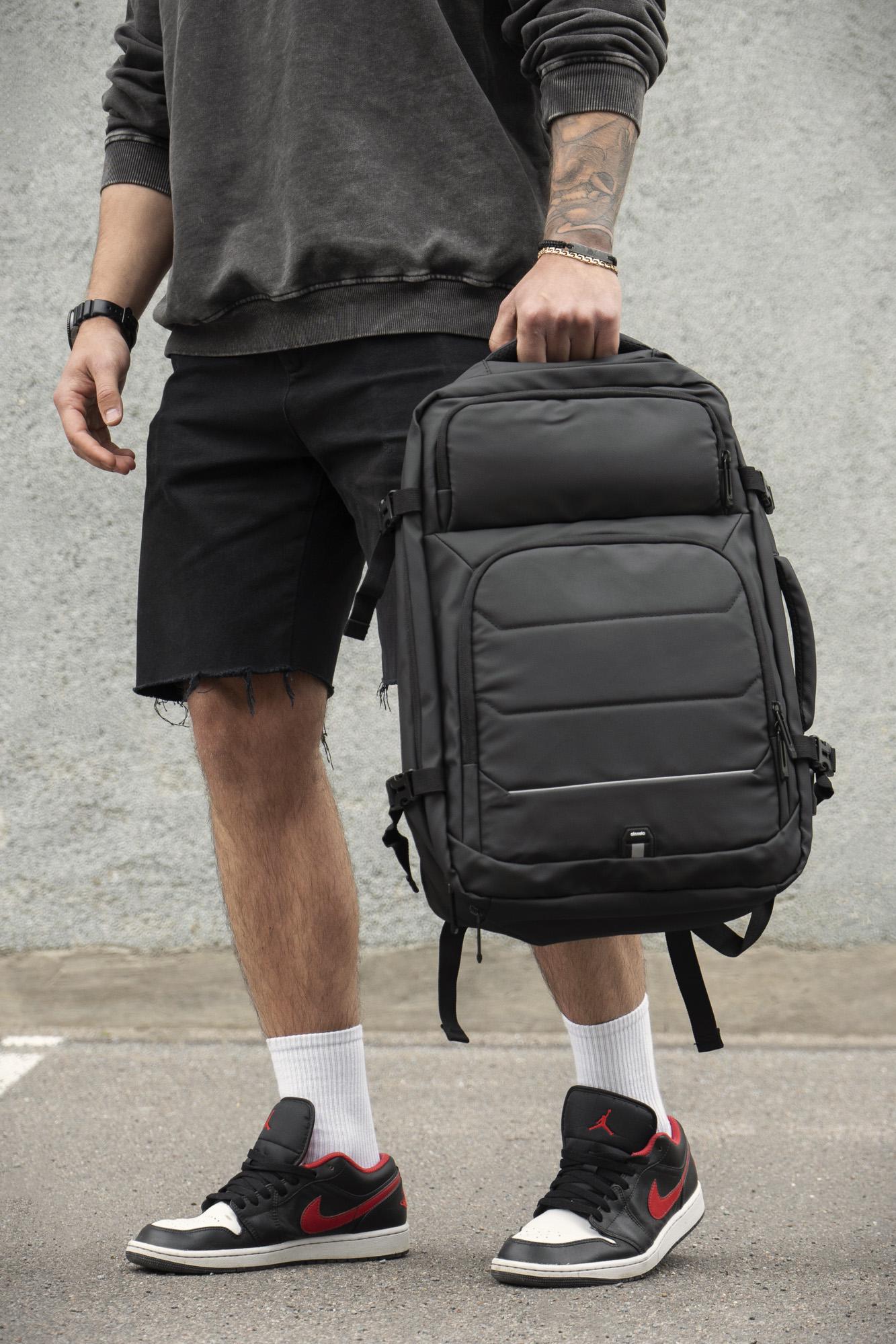 Рюкзак мужской Without Reflective Classic USB с расширением Black (8049684)