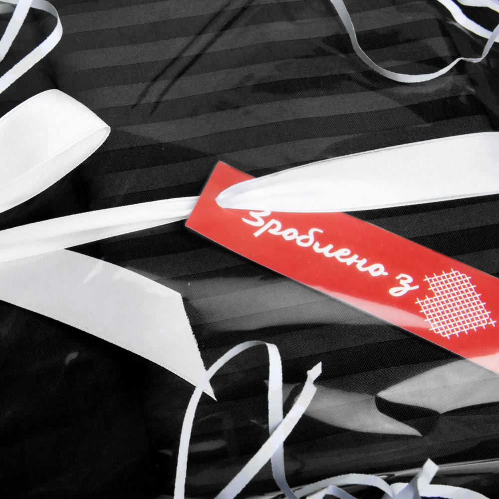 Комплект постельного белья евро сатин в полоску Черный (26024) - фото 3 Комплект постельного белья евро сатин в полоску Черный (26024) - фото 3