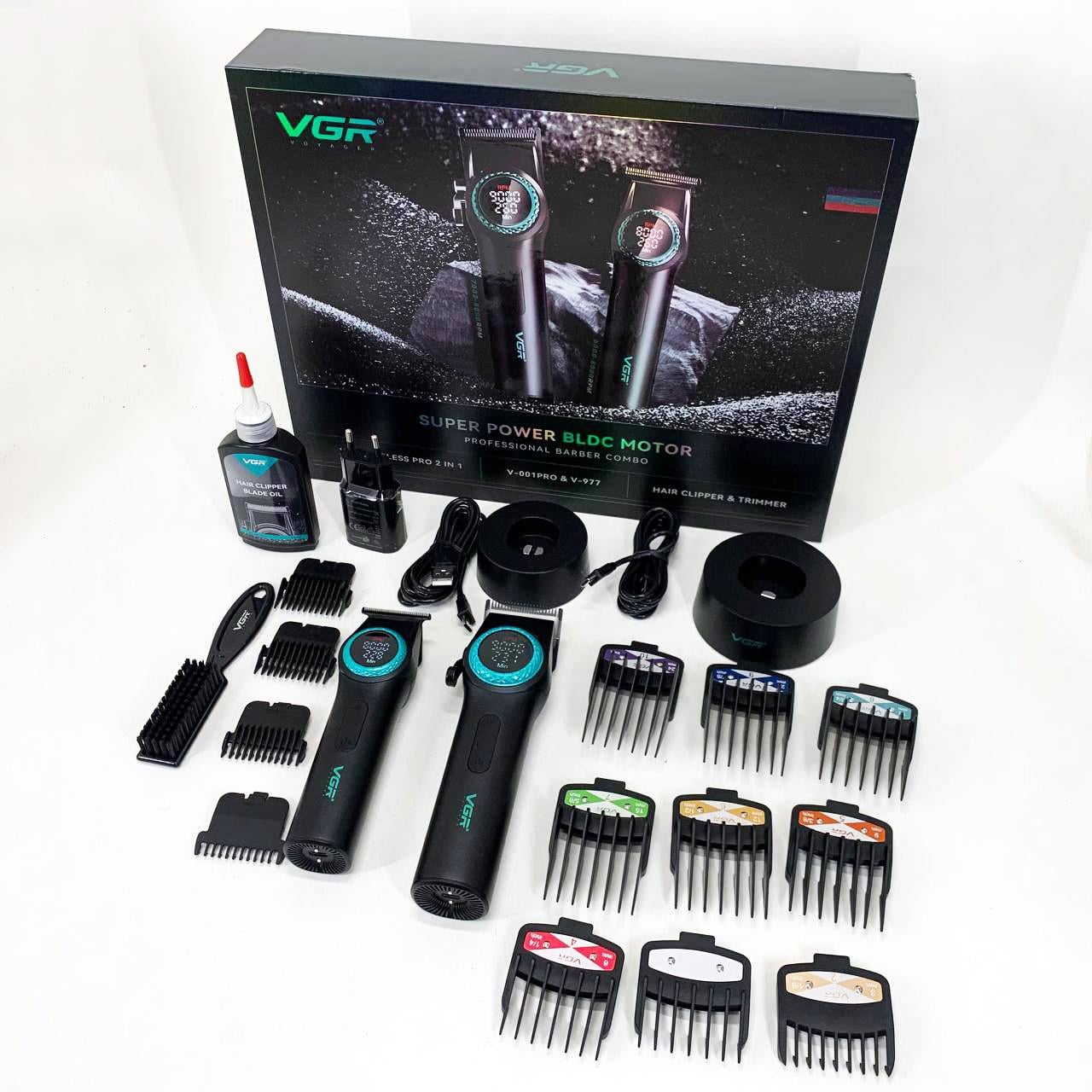 Машинка акумуляторна для стрижки та тример VGR V-001 V-977 BLACK (13352648)