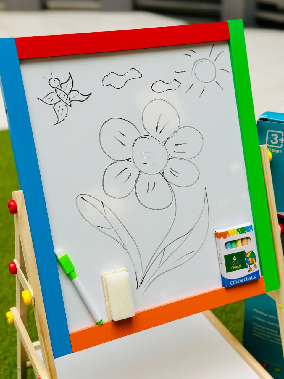 Мольберт детский двусторонний для рисования мелом/маркером/фломастерами деревянный (2732580376) - фото 4 Мольберт детский двусторонний для рисования мелом/маркером/фломастерами деревянный (2732580376) - фото 4