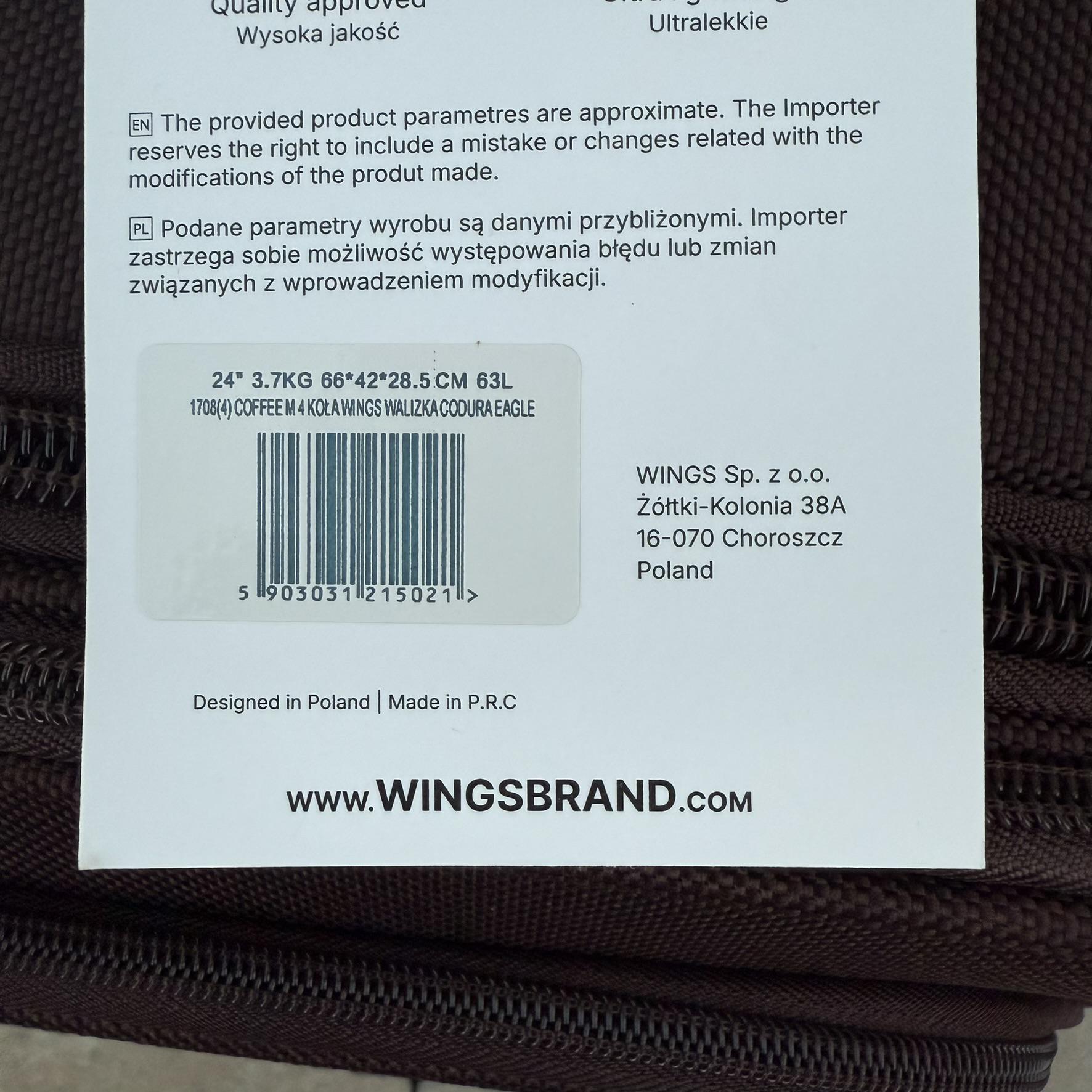 Валіза тканинна Wings 1708 на 4 колесах M Коричневий (30485132) - фото 8 Валіза тканинна Wings 1708 на 4 колесах M Коричневий (30485132) - фото 8