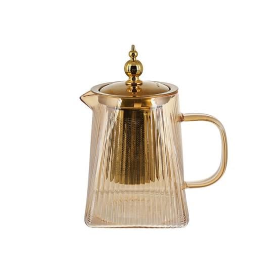 Чайник заварювальний скляний Bona Di 750 мл Золотий (992-202)