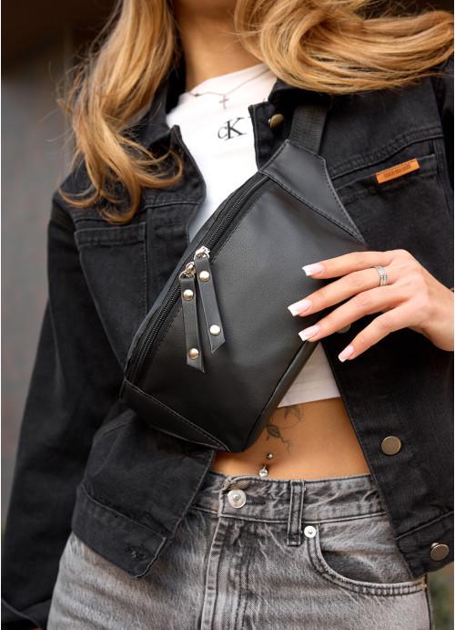 Сумка через плечо женская Sambag экокожа водостойкая с подкладкой Черный (2618898487) - фото 3