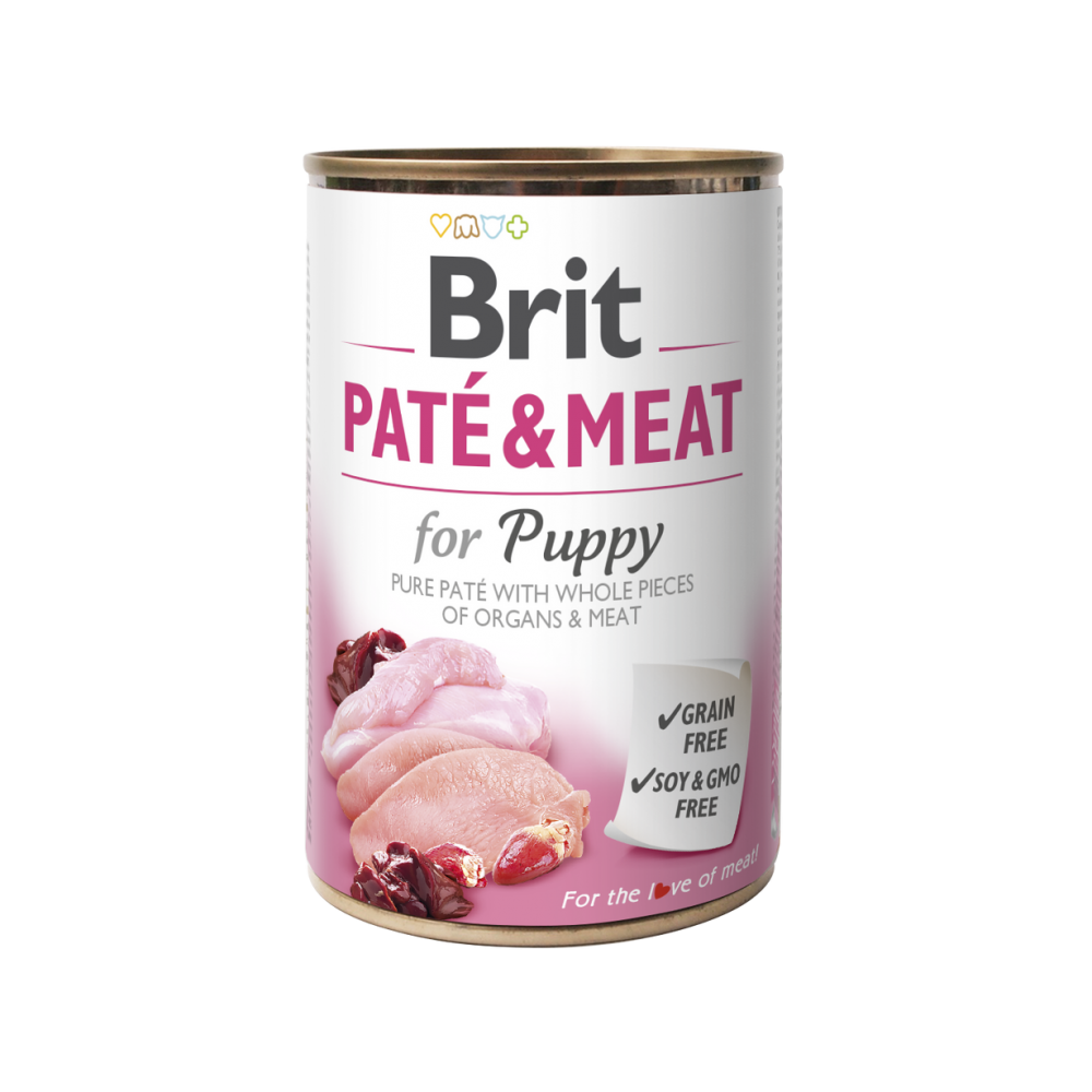 Влажный корм для щенков Brit Pate & Meat Chicken 400 г курица и индейка