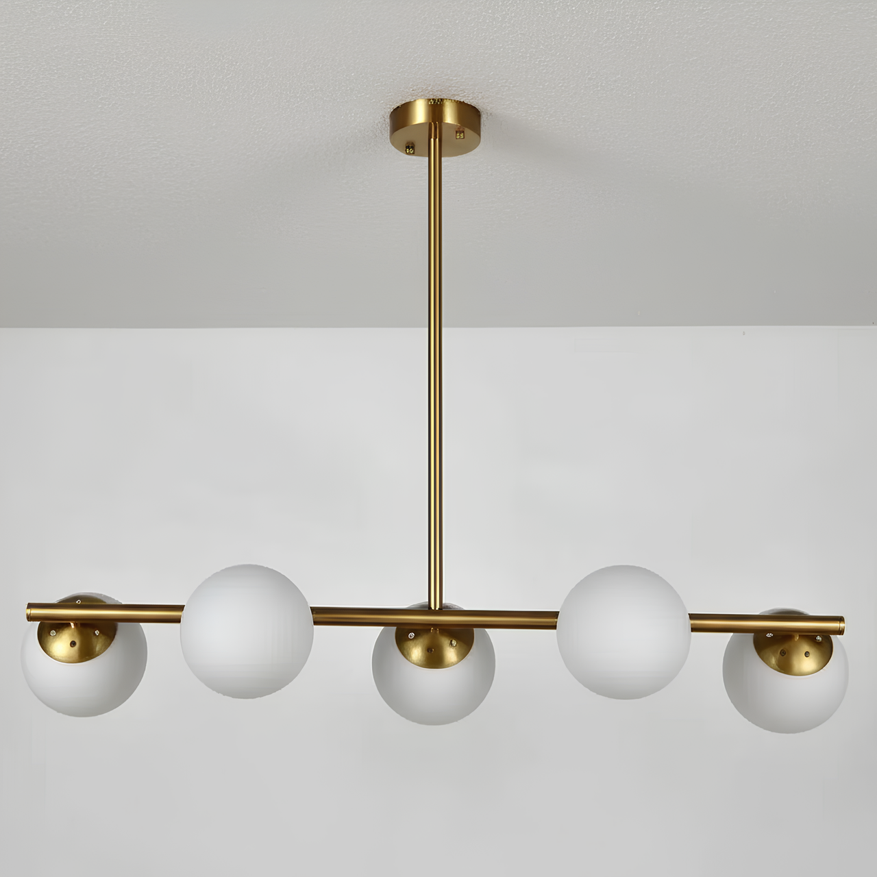 Люстра Sirius с линейным каркасом из металла под пять ламп Е27 Медный (DX2109-5)