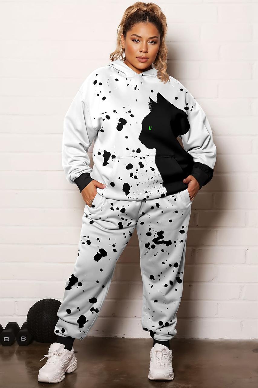 Спортивний костюм жіночий Кіт батал 4XL Білий (200078)