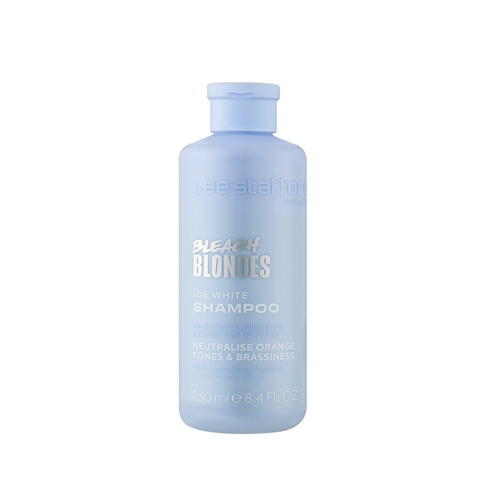 Шампунь із синім пігментом для світлого волосся Lee Stafford Bleach Blondes Ice White Toning Shampoo 250 мл
